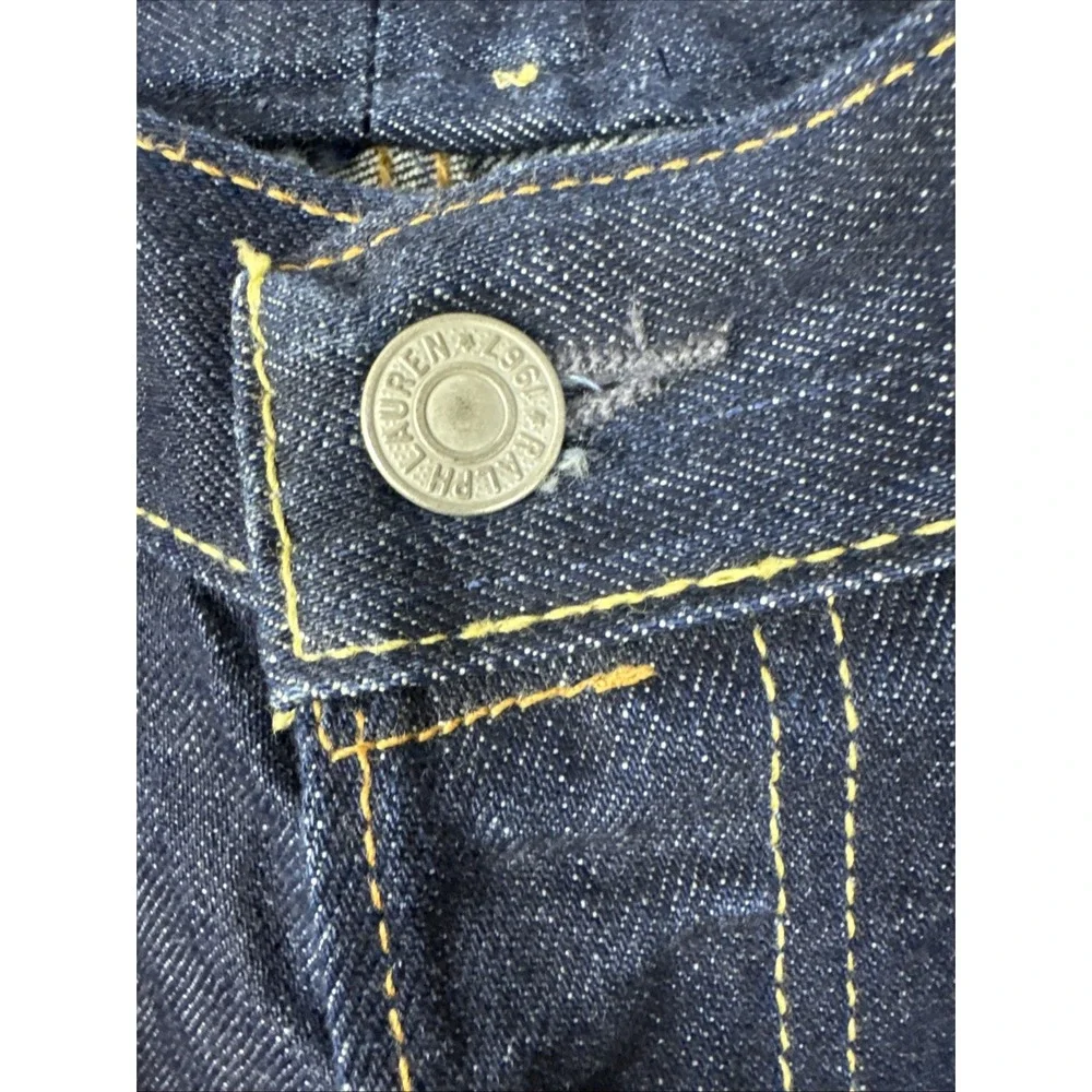 Vintage Polo Ralph Lauren Jeans Mens 34x34 Blue Straight Denim 15941 Button Fly